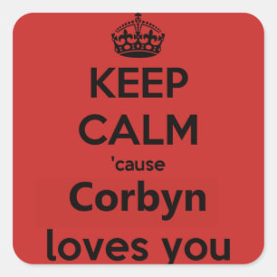 Corbyn houdt van je vierkante sticker