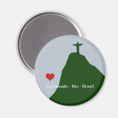 corcovado, christelijk standbeeld, rio magneet (Voorkant / Achterkant)