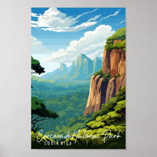 Corcovado Costa Rica vintage reisillustratie Poster