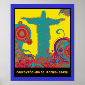 corcovado graphic rio poster