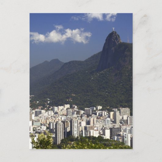 Corcovado over Rio de Janeiro in Brazilië Briefkaart (Voorkant)