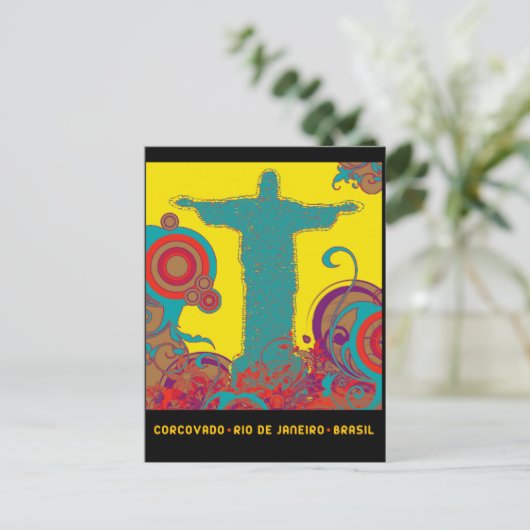 Corcovado Pop Style Briefkaart (Staand voorkant)