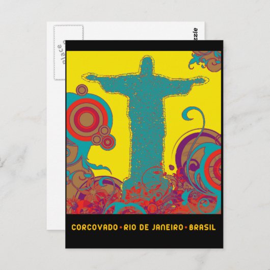 Corcovado Pop Style Briefkaart (Voorkant / Achterkant)