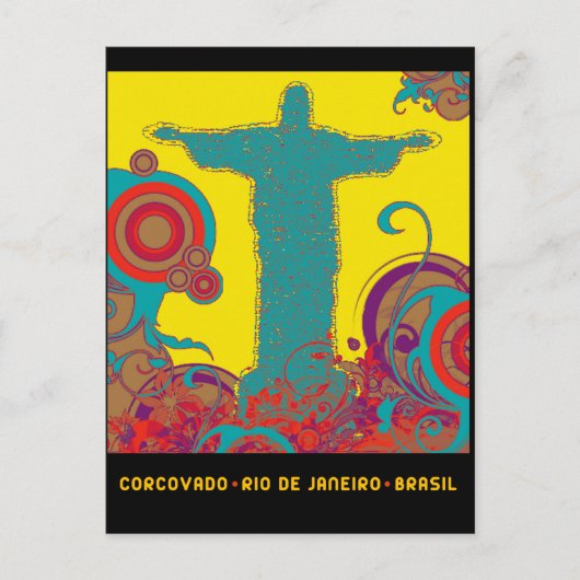 Corcovado Pop Style Briefkaart (Voorkant)