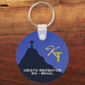 Corcovado, Rio, Brasil en initialen Sleutelhanger (Voorkant)