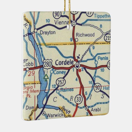 Cordele Georgia Keramisch Ornament (Rechts)