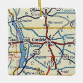 Cordele Georgia Keramisch Ornament (Voorkant)