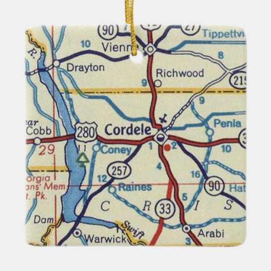 Cordele Georgia Keramisch Ornament (Voorkant)