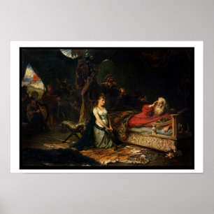 Cordelia en King Lear (olie op doek) Poster