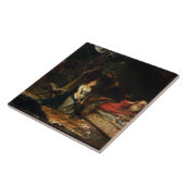 Cordelia en King Lear (olie op doek) Tegeltje (Zijkant)