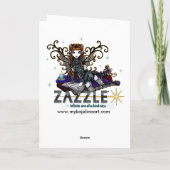 "Cordelia" Gothic Moon Oil Bird Angel Art Kaart (Achterkant)