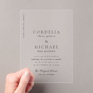 Cordelia Modern Wedding Acryl Uitnodigingen