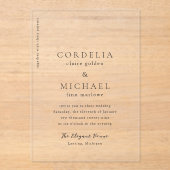 Cordelia Modern Wedding Acryl Uitnodigingen (Voorkant)