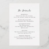 Cordelia Modern Wedding Folie Uitnodiging (Achterkant)