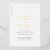 Cordelia Modern Wedding Save the Date Folie Uitnodiging (Voorkant)