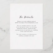 Cordelia Modern Wedding Save the Date Folie Uitnodiging (Achterkant)