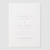 Cordelia Modern Wedding Save the Date Vellum Uitnodigingen (Voorkant)