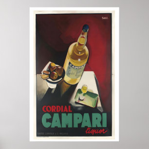 Cordial Compari Likeur Art Nouveau Poster - Ingeli