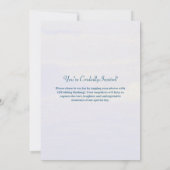 Cordial Paarse en Blauwe Waterverf Bloemenbruiloft Kaart (Achterkant)