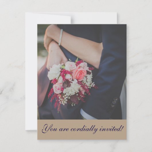 Cordially Invitation Simple Wedding Kaart (Voorkant)