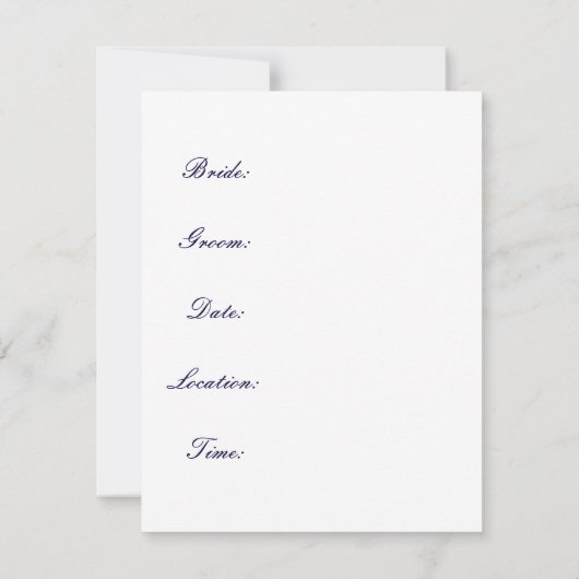 Cordially Invitation Simple Wedding Kaart (Achterkant)