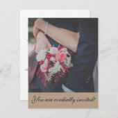 Cordially Invitation Simple Wedding Kaart (Voorkant / Achterkant)