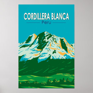 Cordillera Blanca Peru Reizen Kunst Vintage Poster