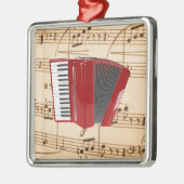 Cordion: Red Accordion, populair design, Metalen Ornament (Links)
