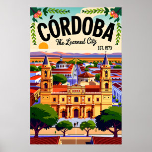 Córdoba Argentinië Retro Reis Muur Kunst Poster
