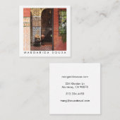 Cordoba Courtyard Fotoreistoerisme Spanje Vierkante Visitekaartje (Voorkant / Achterkant)