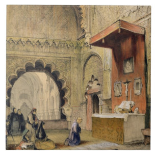 Cordoba: Monniksgebeden op een Christelijk altaar  Tegeltje