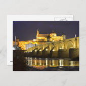 Cordoba, Spanje bij het Briefkaart van Nacht (Voorkant / Achterkant)