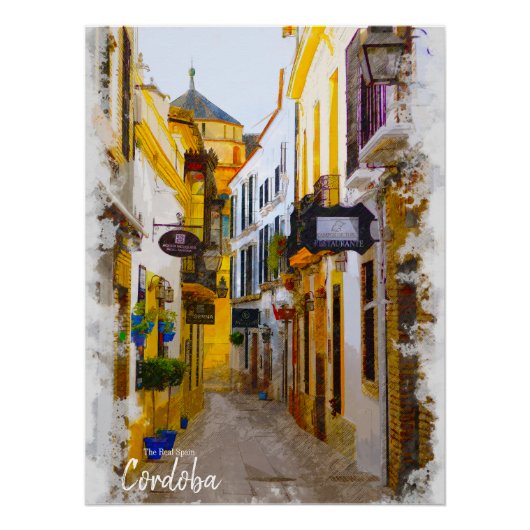 Cordoba Street — Spanje Briefkaart Perfect Poster (Voorkant)