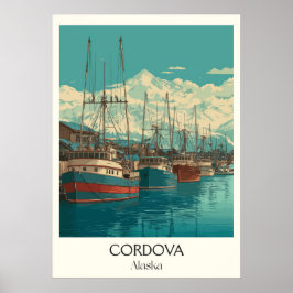Cordova Alaska Havenstad Vintage Reisposter Poster