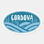 Cordova Alaska Outdoors Ovale Sticker (Voorkant)
