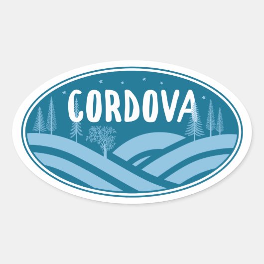Cordova Alaska Outdoors Ovale Sticker (Voorkant)