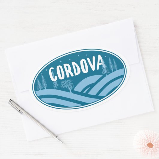 Cordova Alaska Outdoors Ovale Sticker (Envelop)