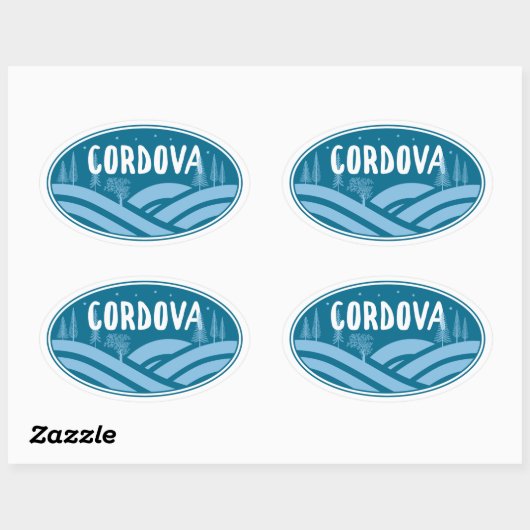 Cordova Alaska Outdoors Ovale Sticker (Vel)