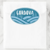 Cordova Alaska Outdoors Ovale Sticker (Tas)