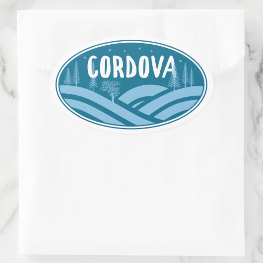 Cordova Alaska Outdoors Ovale Sticker (Tas)