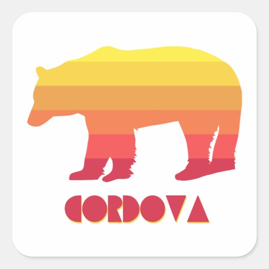 Cordova Alaska Regenboog Beer Vierkante Sticker (Voorkant)