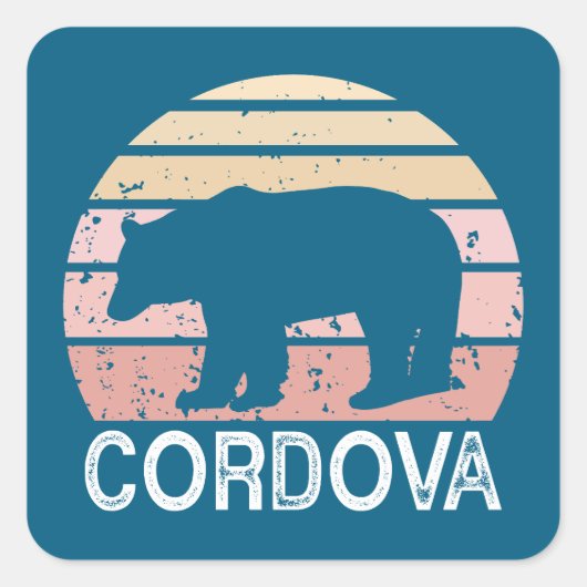 Cordova Alaska Retro Beer Vierkante Sticker (Voorkant)