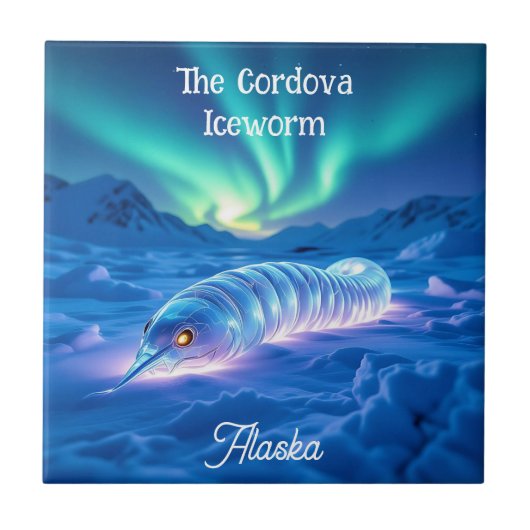Cordova Iceworm Alaska Cryptid Tegeltje (Voorkant)