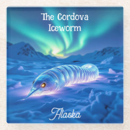 Cordova IJsworm Alaska Aandenken Souvenir  Glazen Onderzetter
