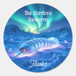 Cordova IJsworm Alaska Cryptid Ronde Sticker
