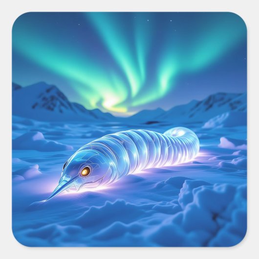 Cordova IJsworm Alaska Cryptid Vierkante Sticker (Voorkant)