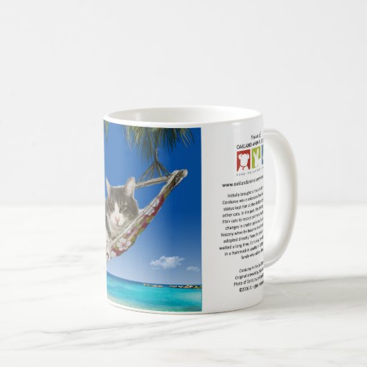 Corduroy in het Caribisch gebied (Kat in hammock) Koffiemok (Voorkant rechts)