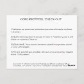 Core Protocol: Check-Out Briefkaart (Achterkant)