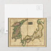 Corea (Korea) en Japan Map (1815) Briefkaart (Voorkant / Achterkant)