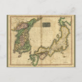 Corea (Korea) en Japan Map (1815) Briefkaart (Voorkant)